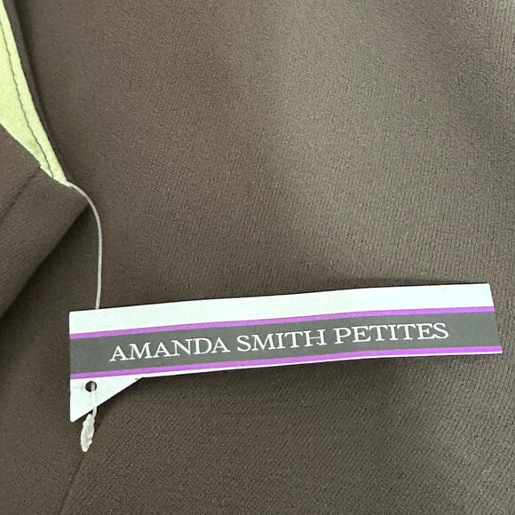 Amanda Smith Petites Brown Sleeveless Sheath Dress Size 8P Preppy Old Money NWT - Picture 6 of 8